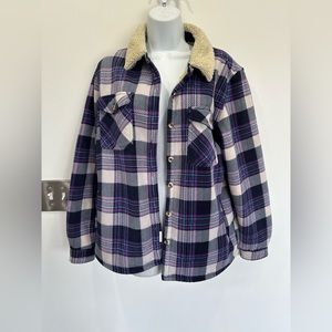 Soho threads Sherpa lined fleece shacket jacket L